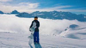 Snowboarding in the French Alps