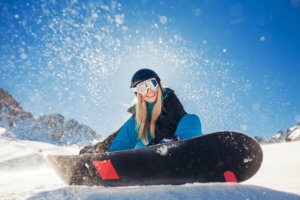 Girl Snowboarder Sitting