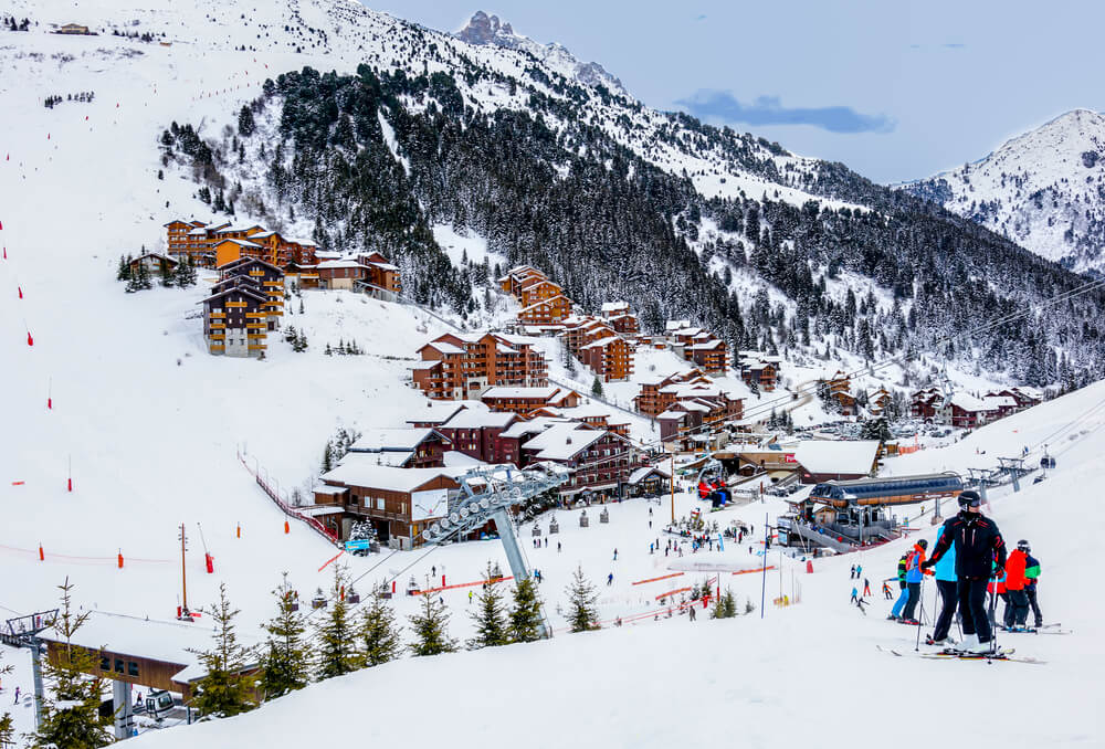 Skiing in to Meribel